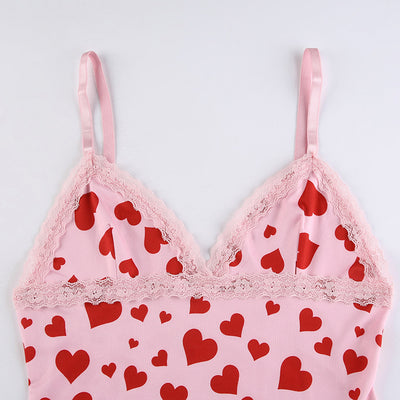 Vestido Suspenso con Estampado de Corazón Durazno Rejuvenecedor - Image 23