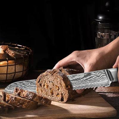 Cuchillo para Pan Damasco - Hoja Profesional de Corte Perfecto - Image 8