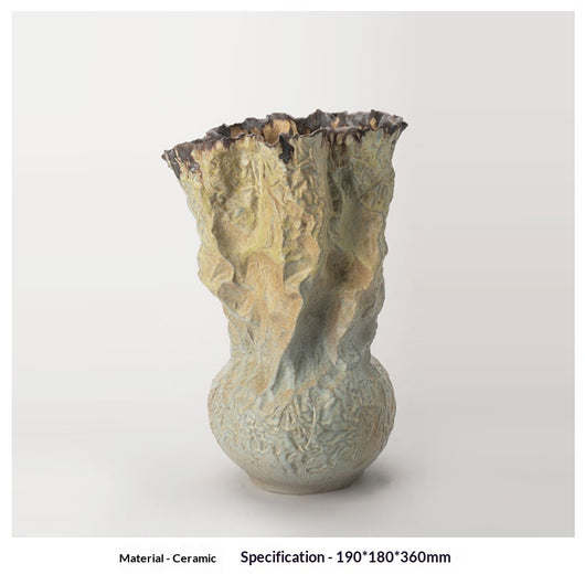 Florero de Cerámica Vintage Wabi-Sabi con Diseño Artesanal Texturizado - Image 16