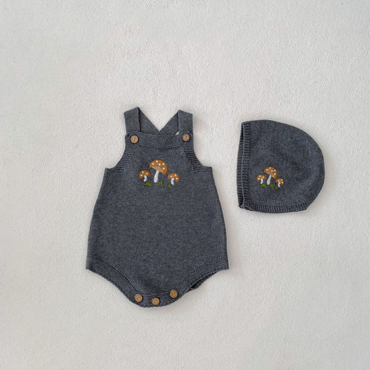 Peto Infantil con Bordado de Hongos + Gorro Juego para Bebés - Image 18