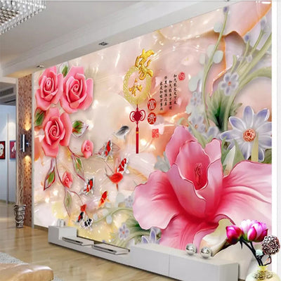 Talla de Jade Peonía Rosa - Fondo para Televisor - Image 6