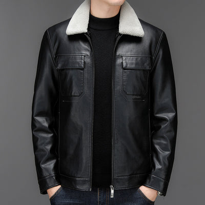 Chaqueta de Cuero Casual para Hombre - Otoño e Invierno - Image 8