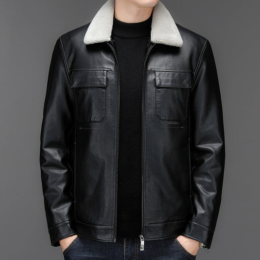 Chaqueta de Cuero Casual para Hombre - Otoño e Invierno - Image 8