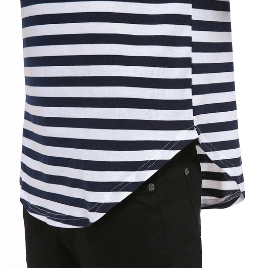 Camiseta Hombre Rayas Manga Corta Cuello Redondo Estilo Urbano - Image 5