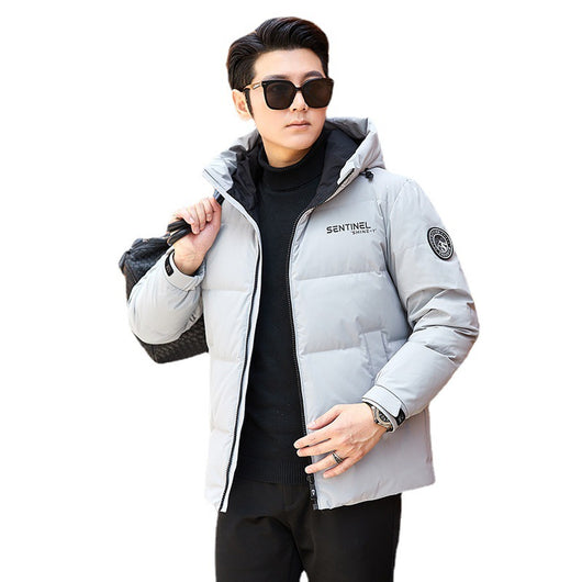 Chaqueta Acolchada con Capucha para Hombre en Plumón Blanco - Image 5