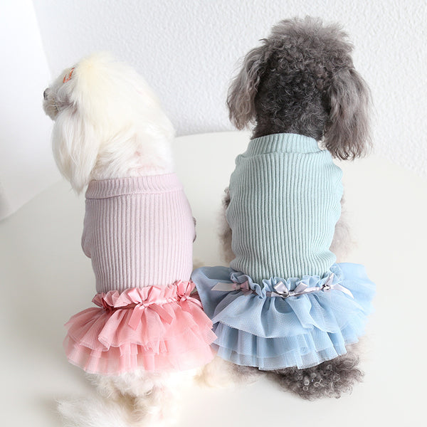 Falda Térmica de Lana Azul Polvo para Mascotas
