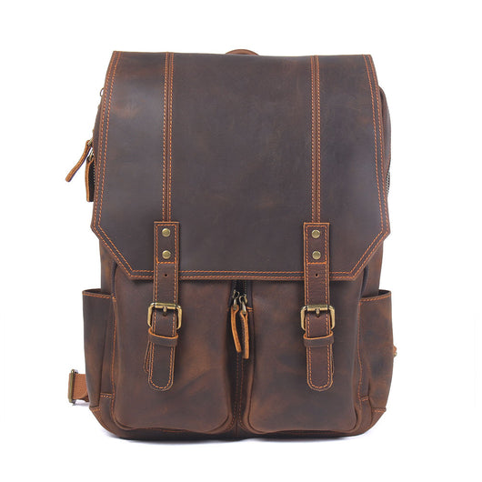 Mochila de Cuero Estilo Retro con Gran Capacidad para Hombre - Image 18