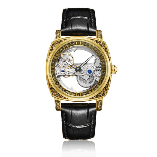 Reloj Mecánico Automático Vintage con Esfera Luminosa y Relieves - Image 9