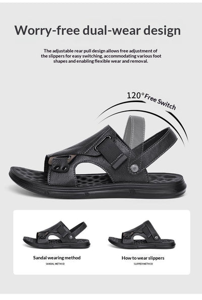 Sandalias de Cuero para Hombre con Suela Gruesa Antideslizante - Image 10