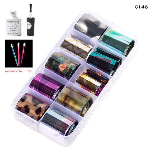 Set de 12 Láminas Decorativas para Uñas - Transferencias Nail Art - Image 56