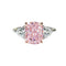 Redean Ice Crushing Cut 925 Silver Plated Ring Inlaid High Carbon Diamond Pink Ring US5