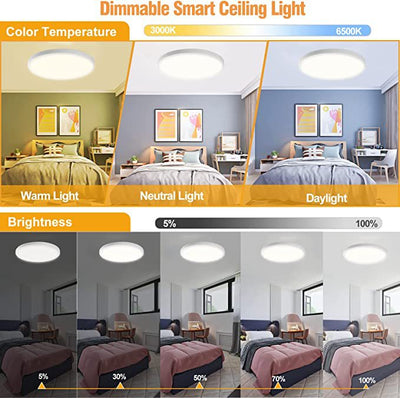 Plafón LED Dorado para Dormitorio 24W con Retroiluminación RGB Integrada - Image 11