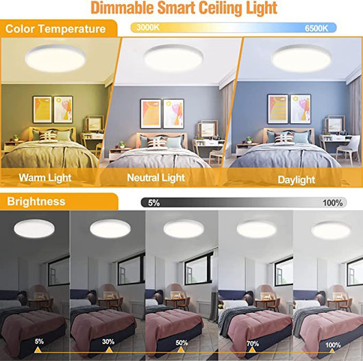 Plafón LED Dorado para Dormitorio 24W con Retroiluminación RGB Integrada - Image 11