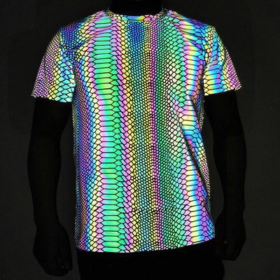 Camiseta Láser Reflectante Estampado Serpiente Colores Vibrantes - Image 12