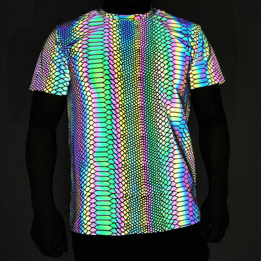 Camiseta Láser Reflectante Estampado Serpiente Colores Vibrantes - Image 12