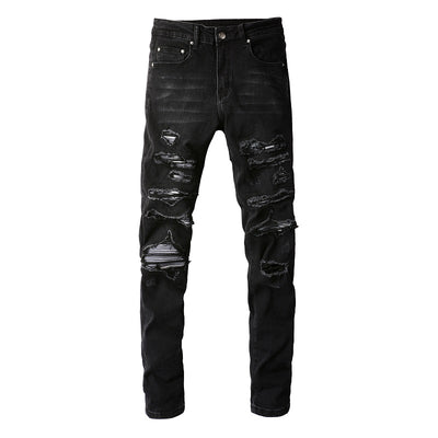Jeans Slim Fit Elásticos Grises y Blancos para Hombre - Image 8