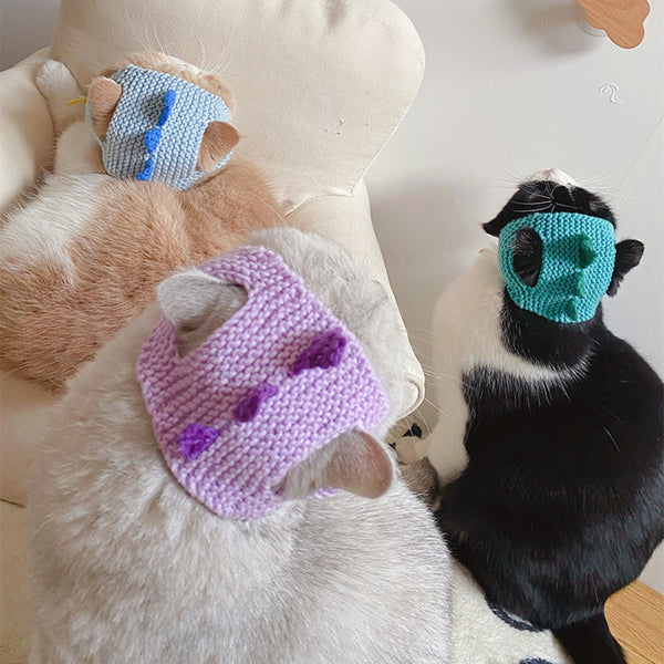 Gorro Tejido Dinosaurio para Gatos y Mascotas Pequeñas