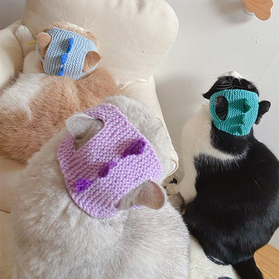 Gorro Tejido Dinosaurio para Gatos y Mascotas Pequeñas