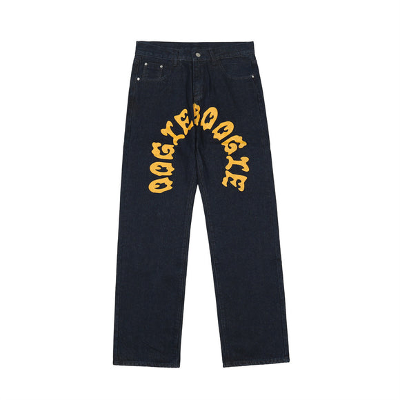 Jeans Casual Lavados con Estampado de Bolsillo para Hombre