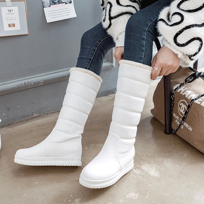 Botas Cálidas de Caña Alta con Tacón Medio y Suela Gruesa - Image 16