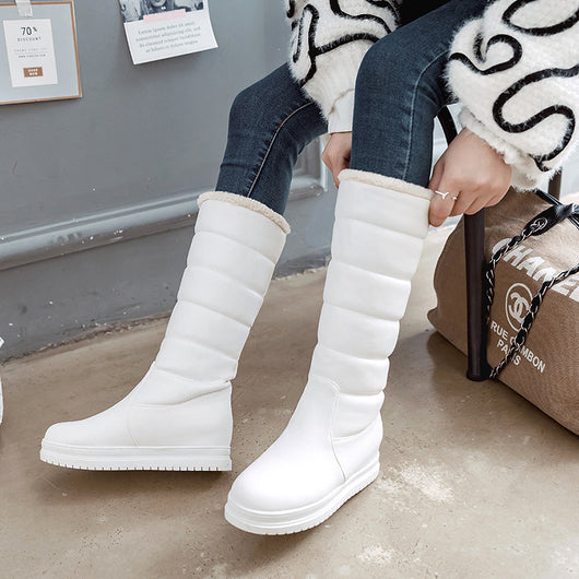 Botas Cálidas de Caña Alta con Tacón Medio y Suela Gruesa - Image 16