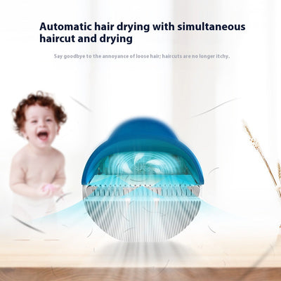 White and blue electric hair clipper with a transparent blue hair disposal compartment, shown with text highlighting its easy-clean feature. - Image 13