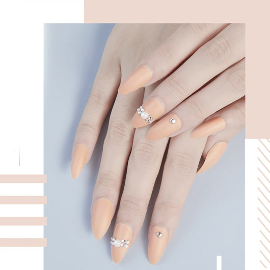 Uñas Postizas Largas Puntiagudas con Lentejuelas - Diseño Elegante - Image 8
