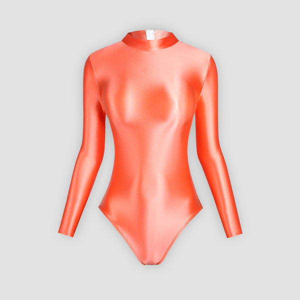 Traje de Baño Ajustado Brillante de Corte Alto
