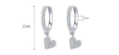 Aretes de Plata 925 con Diamantes en Forma de Corazón - Image 7