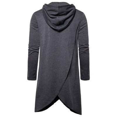 Sudadera Hoodie Slim Fit Irregular de Largo Medio en Colores Sólidos para Hombre - Image 5