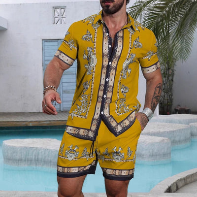 Conjunto Hombre Impresión 3D - Camisa y Shorts Holgados - Image 4
