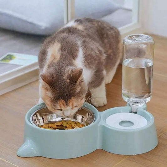 Fuente Automática de Agua y Comida para Gatos y Perros con Dispensador por Gravedad