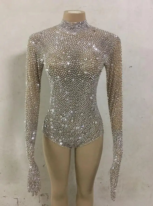 Traje Elástico de Danza y Yoga con Cristales para Mujer - Image 7