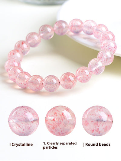 Pulsera de Cristal de Cuarzo Blanco con Fresa de Agua Natural - Image 5