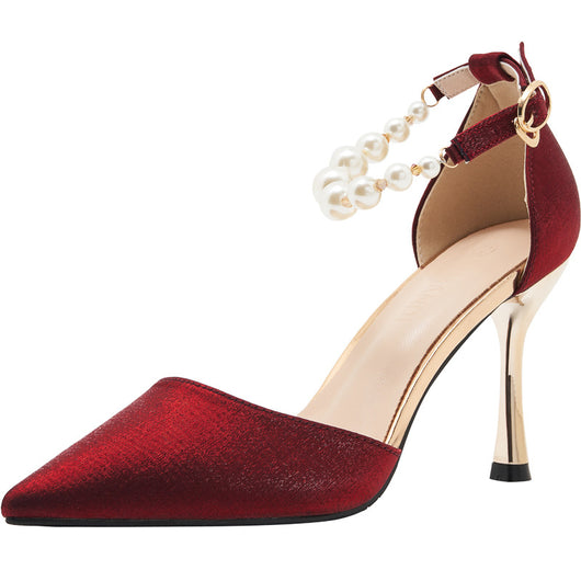 Sandalias de Perla con Tacón Stiletto para Mujer - Talla Pequeña - Image 5