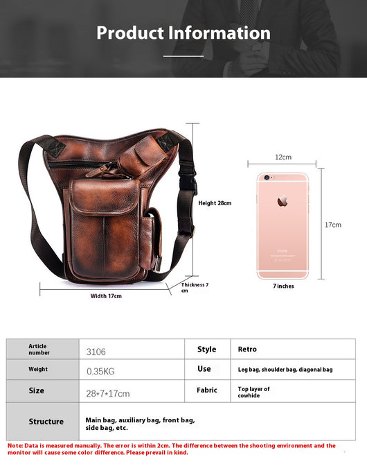 Bolsa de Cintura de Cuero Curtido al Aceite Vintage para Hombre - Estilo Outdoor - Image 26