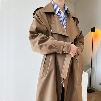 Abrigo Impermeable Largo Estilo Coreano para Mujer - Corte Suelto y Elegante - Image 13