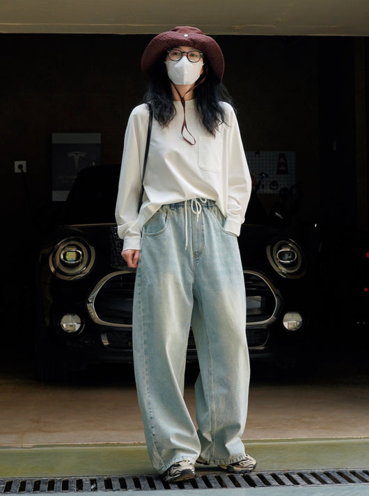 Pantalones Casuales Sueltos Azul Claro para Mujer - Corte Relajado y Cómodo - Image 12
