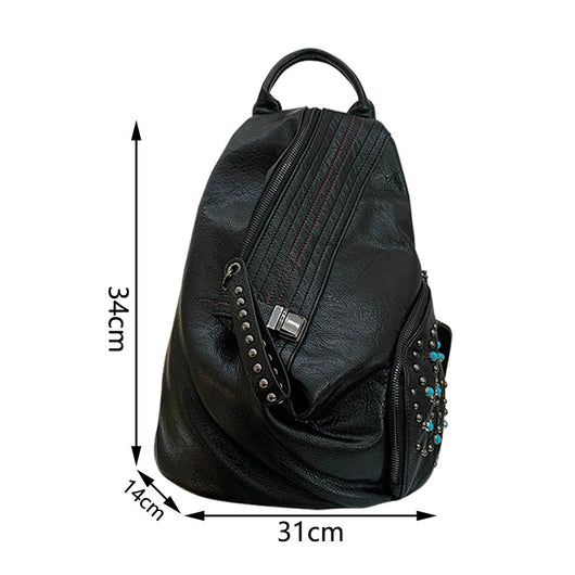 Mochila de Cuero Dumpling con Doble Compartimento de Hombro - Image 5