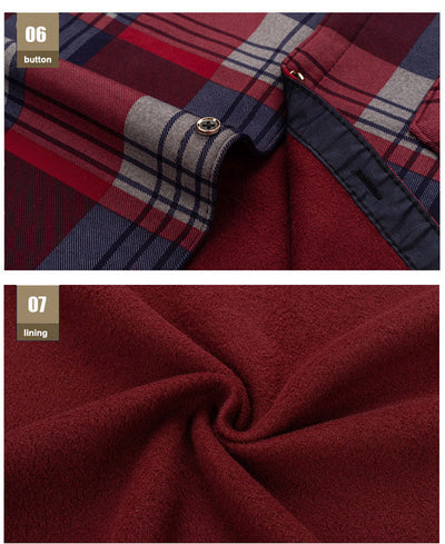 Camisa Cálida Acolchada de Terciopelo para Hombre Talla Grande - Image 31