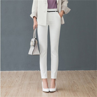 Pantalones de Vestir Rectos Elásticos de Cintura Alta para Mujer - Image 3