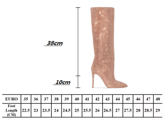 Botas Altas de Tacón Stiletto con Cristales para Mujer - Image 9