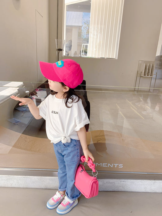 Playera Infantil de Algodón con Letras - Manga Corta Blanca - Image 7