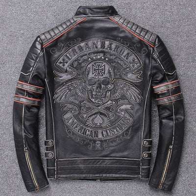 Chaqueta de Cuero Genuino Harley para Motociclista - Ajuste Slim Fit - Image 3