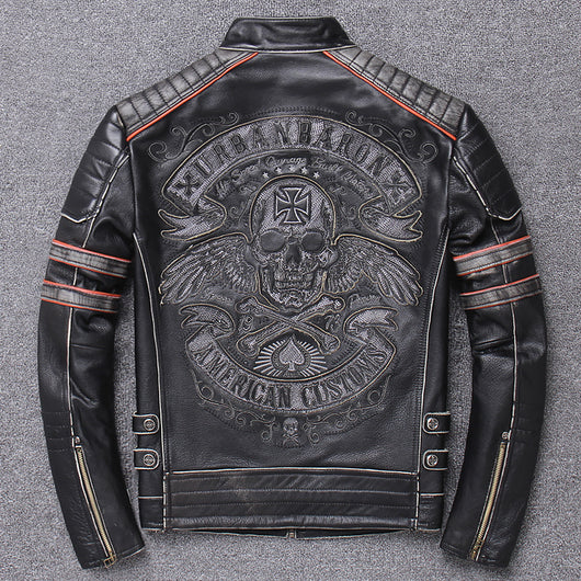 Chaqueta de Cuero Genuino Harley para Motociclista - Ajuste Slim Fit - Image 3