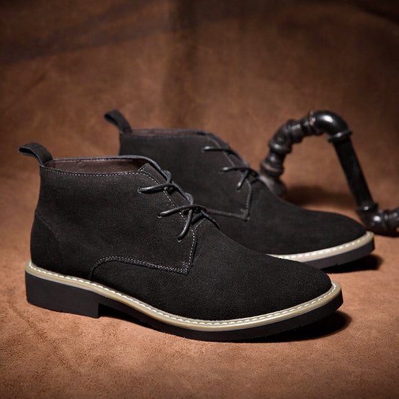 Botas Martin de Cuero Elevadoras para Hombre - Caña Media con Gamuza