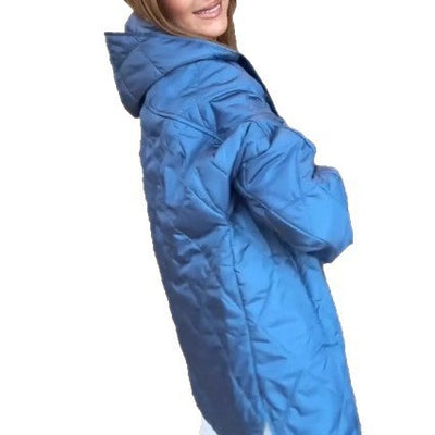 Chaqueta Acolchada Ligera con Capucha para Mujer - Diseño Rombo Casual - Image 5