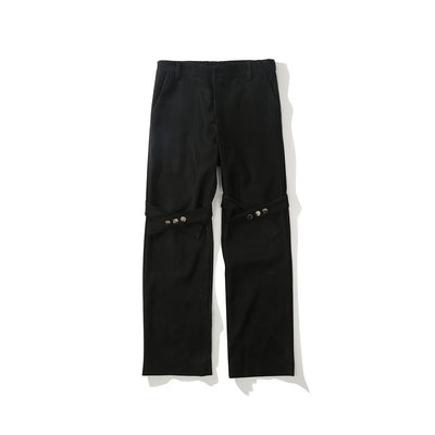 Pantalones Casuales Hip-Hop con Botones y Rayas Drapeados - Image 13