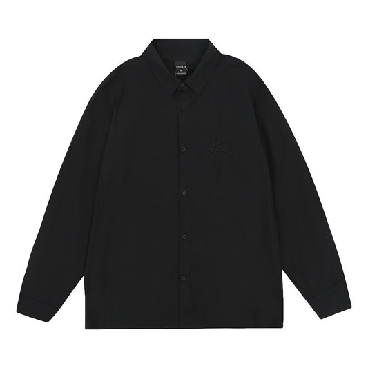 Cardigan Tipo Camisa con Bordado y Diseño Minimalista de Moda
