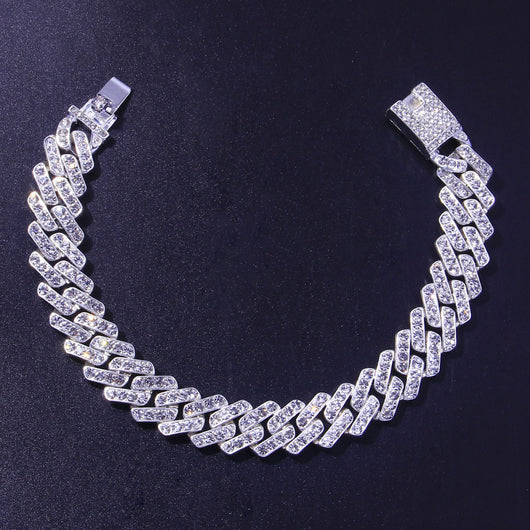 Tobillera Hip-hop Cubana Diamantada - Accesorio Versátil para Cualquier Estilo - Image 4